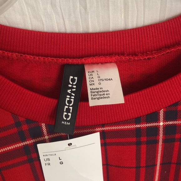 H&M DIVIDEND sz L Buffalo Plaid sweatshirt NWT & MEMBERS MARK blk sz L leggings - Picture 4 of 14